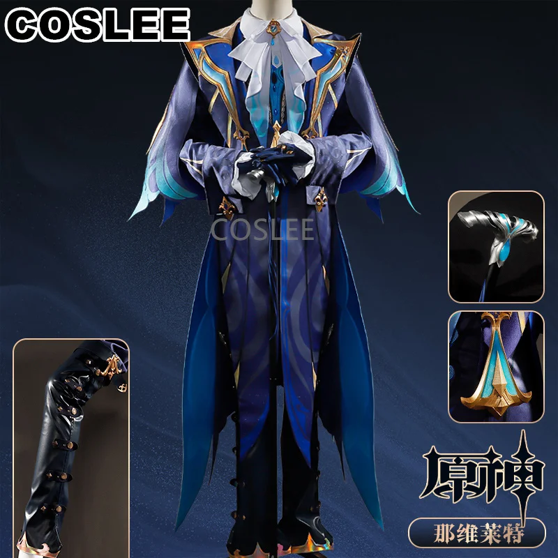 COSLEE Genshin Impact Neuvillette Judge Cosplay Costume Game Suit Handsome Uniform Halloween Party Outfit For Men S-XXL New