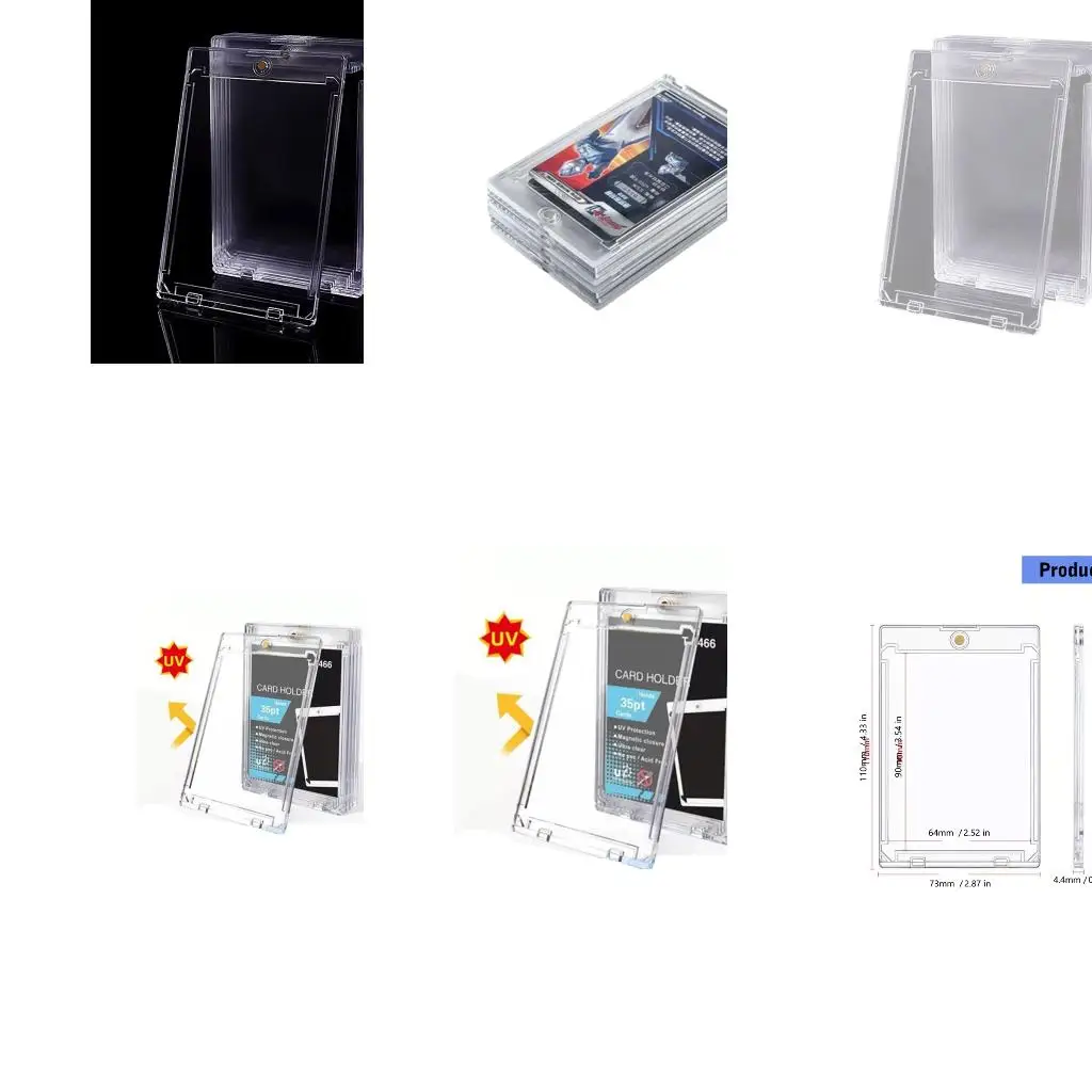 5pcs Premium 35PT Card Storage Cases Fastening And Protective Recessed Space For Valuable Collections