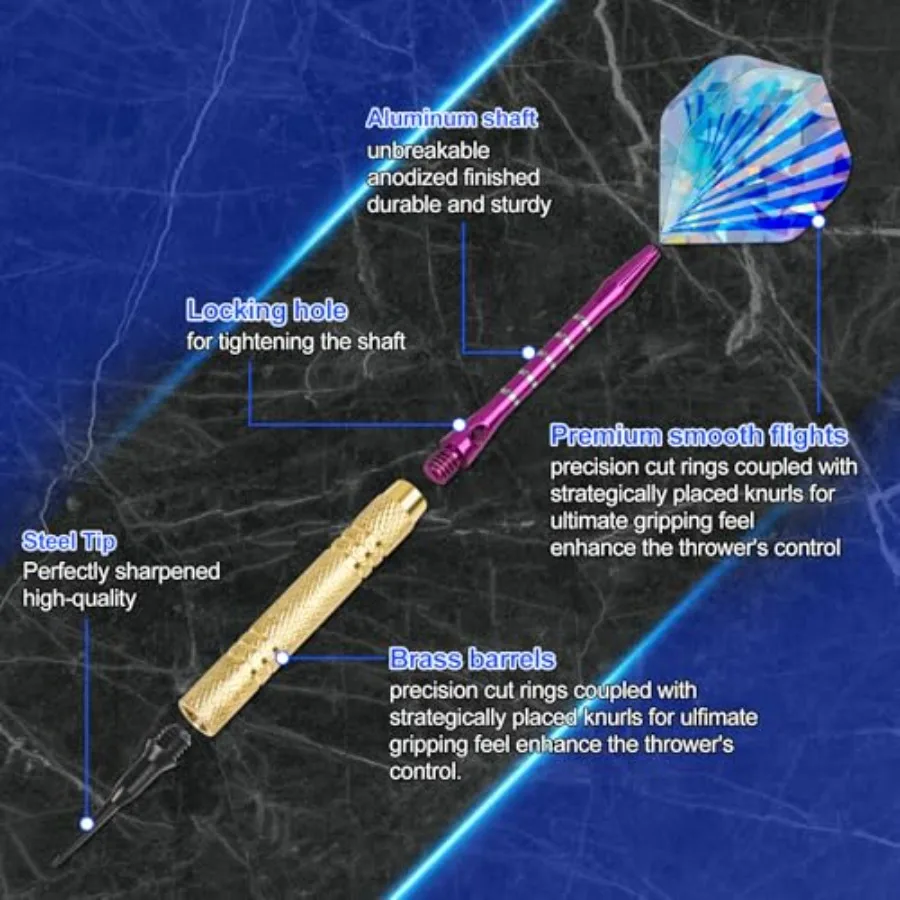 18 piezas de dardos de punta de plástico con eje de aluminio para dardos electrónicos para adultos, accesorios profesionales de punta de dardo suave de gran capacidad