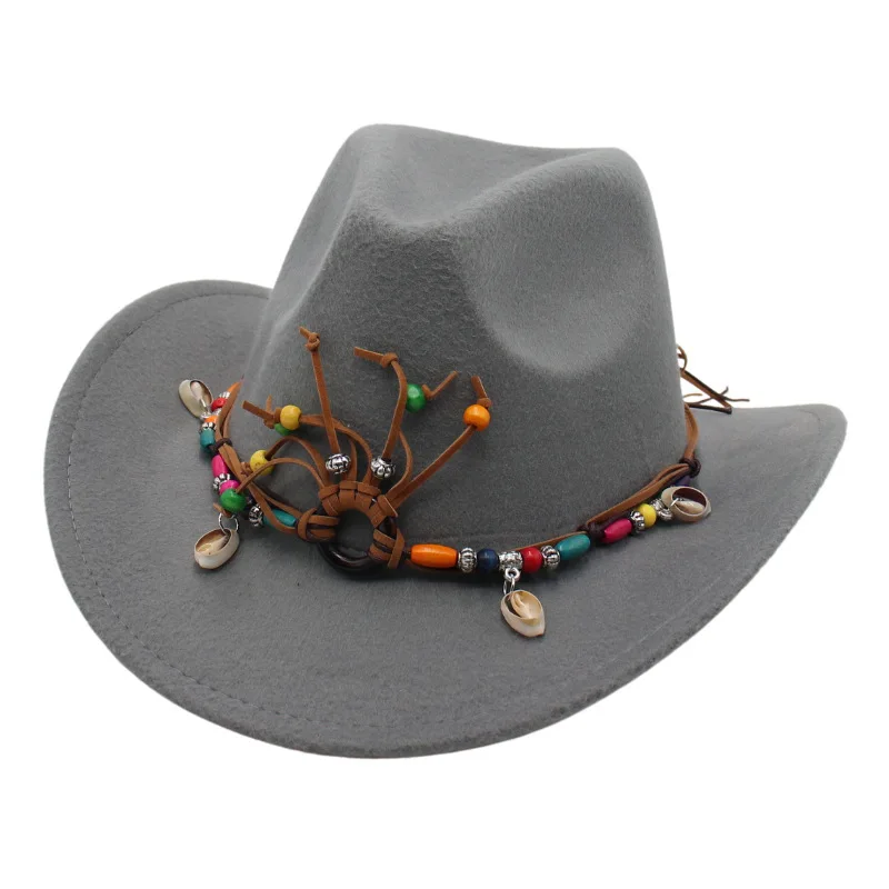 

Western Cowboy Hat Ethnic Style Stage Top Hat Curling Foreign Trade Feduo Blind Nut British European And American Style