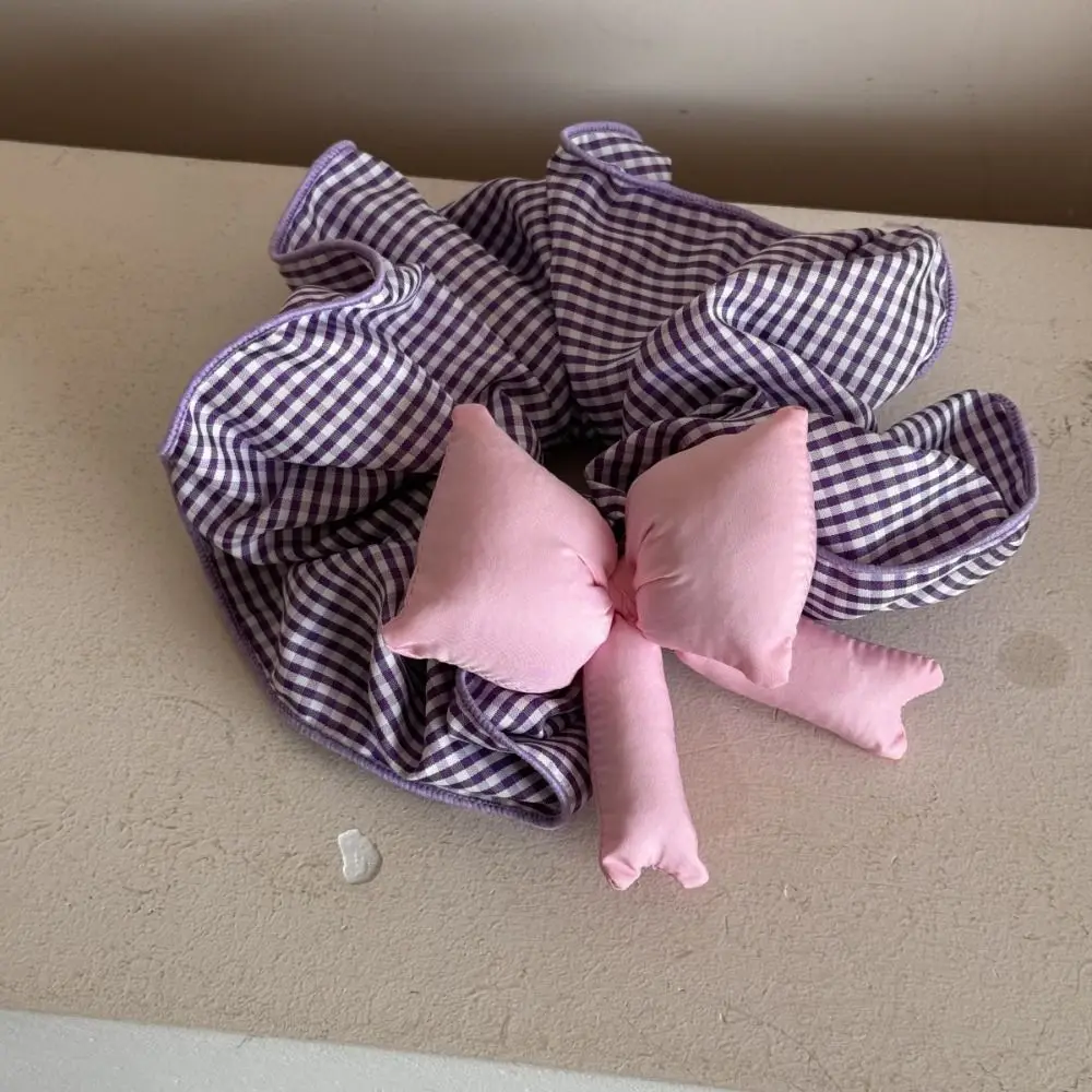 

Personality Sweet Lattice Hair Scrunchies Bowknot Korean Style Ruffle Hair Rope Cloth Ponytail Holder Oversized Hair Tie Party