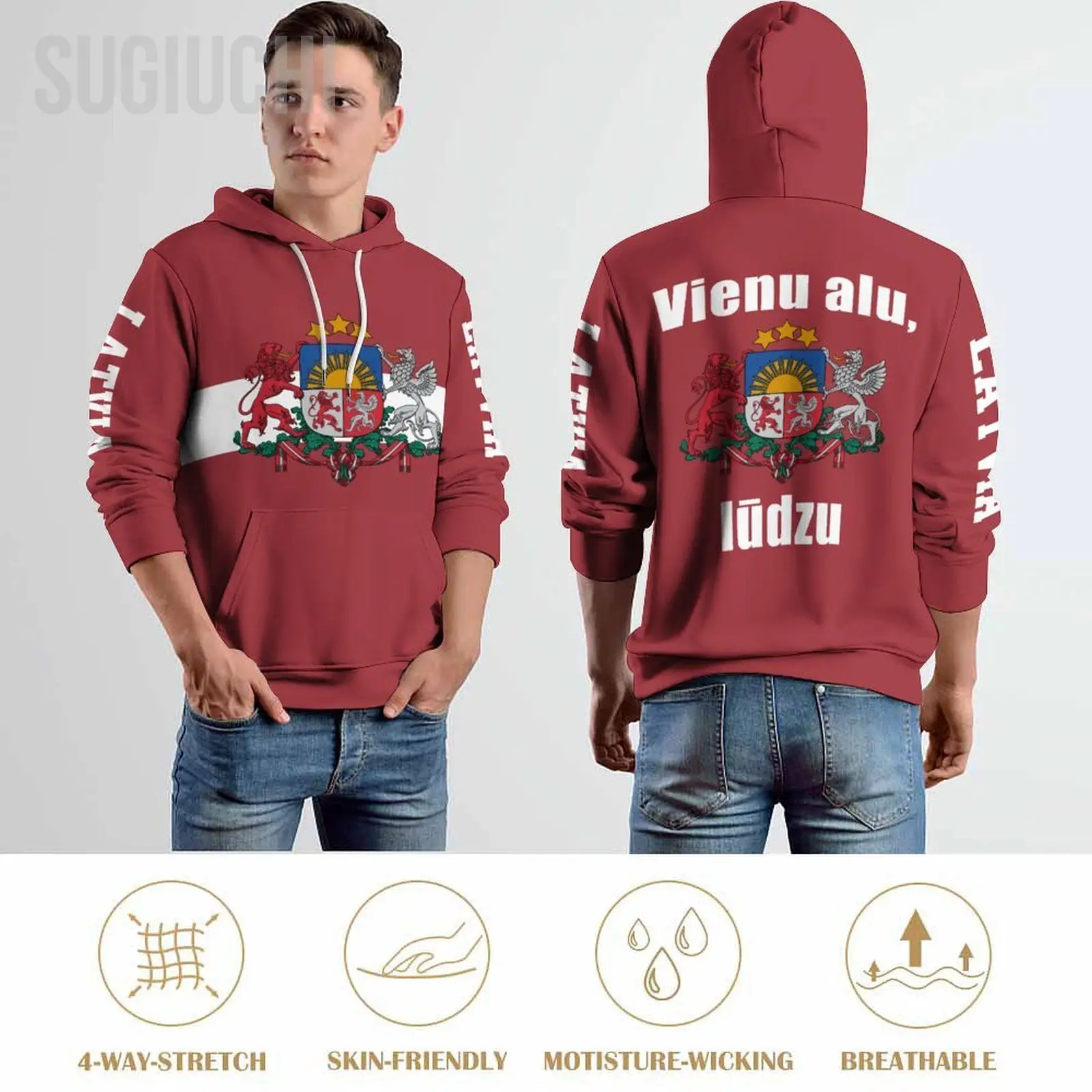 Unisex 3D Hoodie Latvia Flag Men Women Polyester Harajuku Sweatshirt Pullover Hoodies Casual Cool