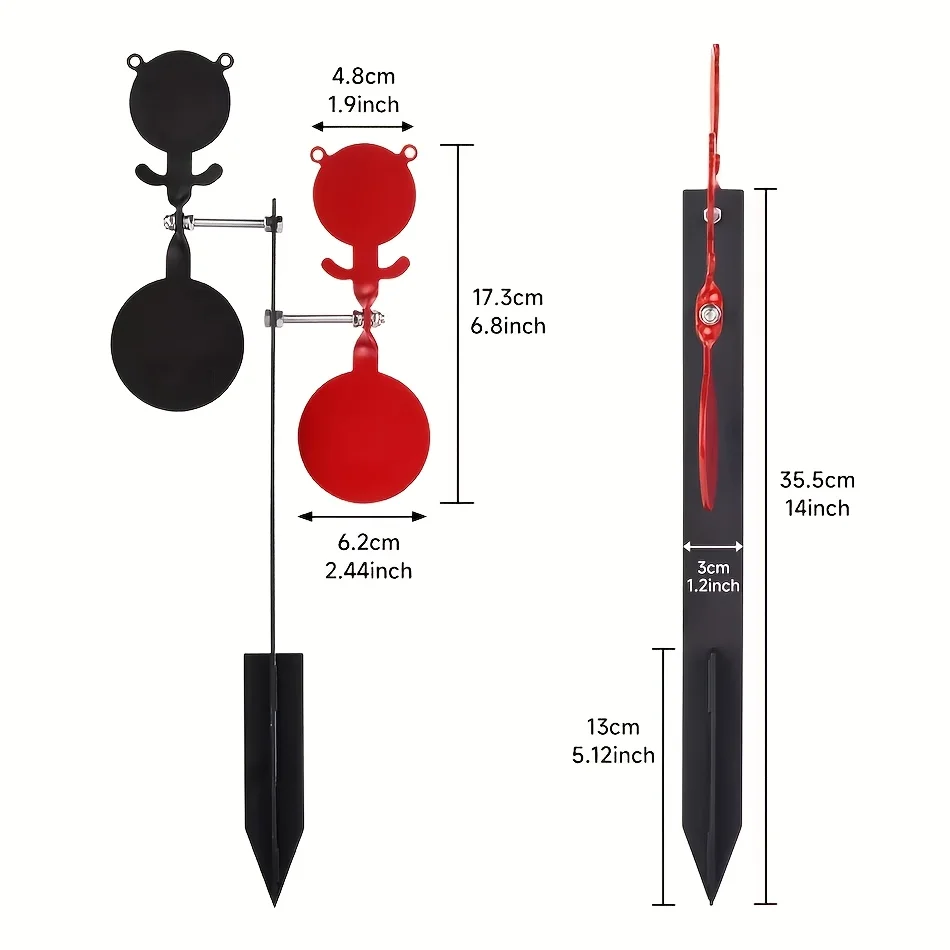 3mm Thick Dual Rotating Shooting Target Automatic Reset Target Suitable for Slingshot and BBgun Shooting