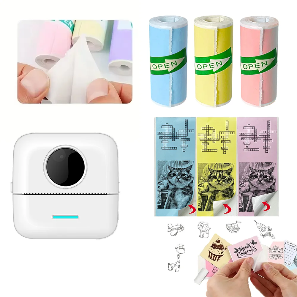 3 Rolls of Mini Printer Paper, Thermal Paper, Printable Stickers for Pocket Thermal Printers for Notes Photos Stickers scrapbook