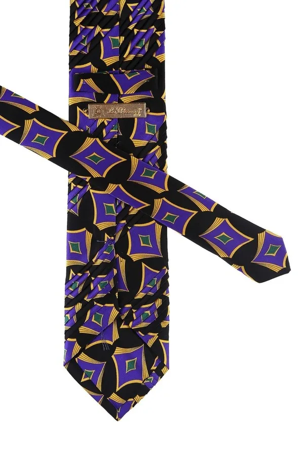 Black Motif Pattern Piliseli Silk Tie EST152