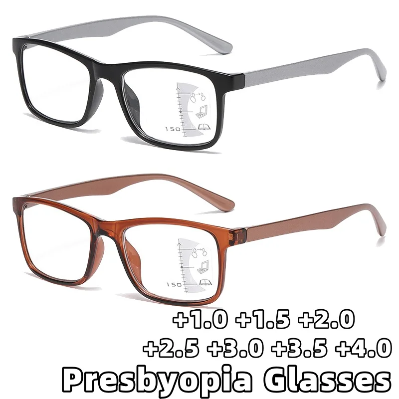 

New High-definition Progressive Multifocal Reading Glasses Anti-blue Light Presbyopia Glasses for Middle-aged Individuals