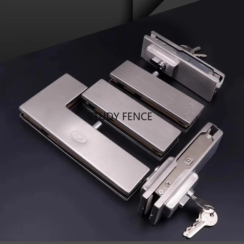Metal Glass Door Clamp Frameless Universal Spring Door Clamp Indoor Glass Door Clamp Hardware Accessories Hole Installation