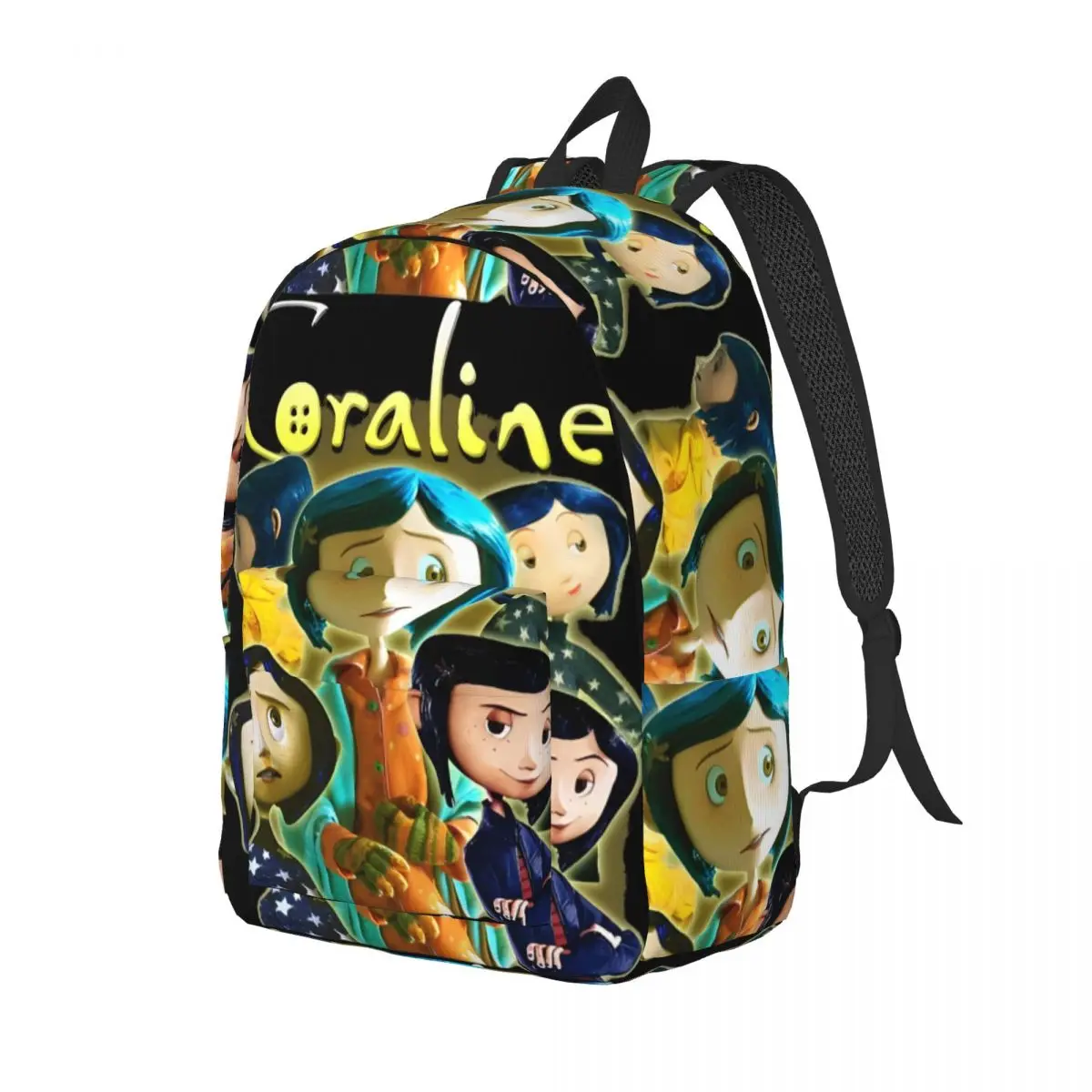 Coralines Cartoon Movies Fashion Backpack Sports Student Hiking Travel Other Mother Daypack for Men Women College Canvas Bags