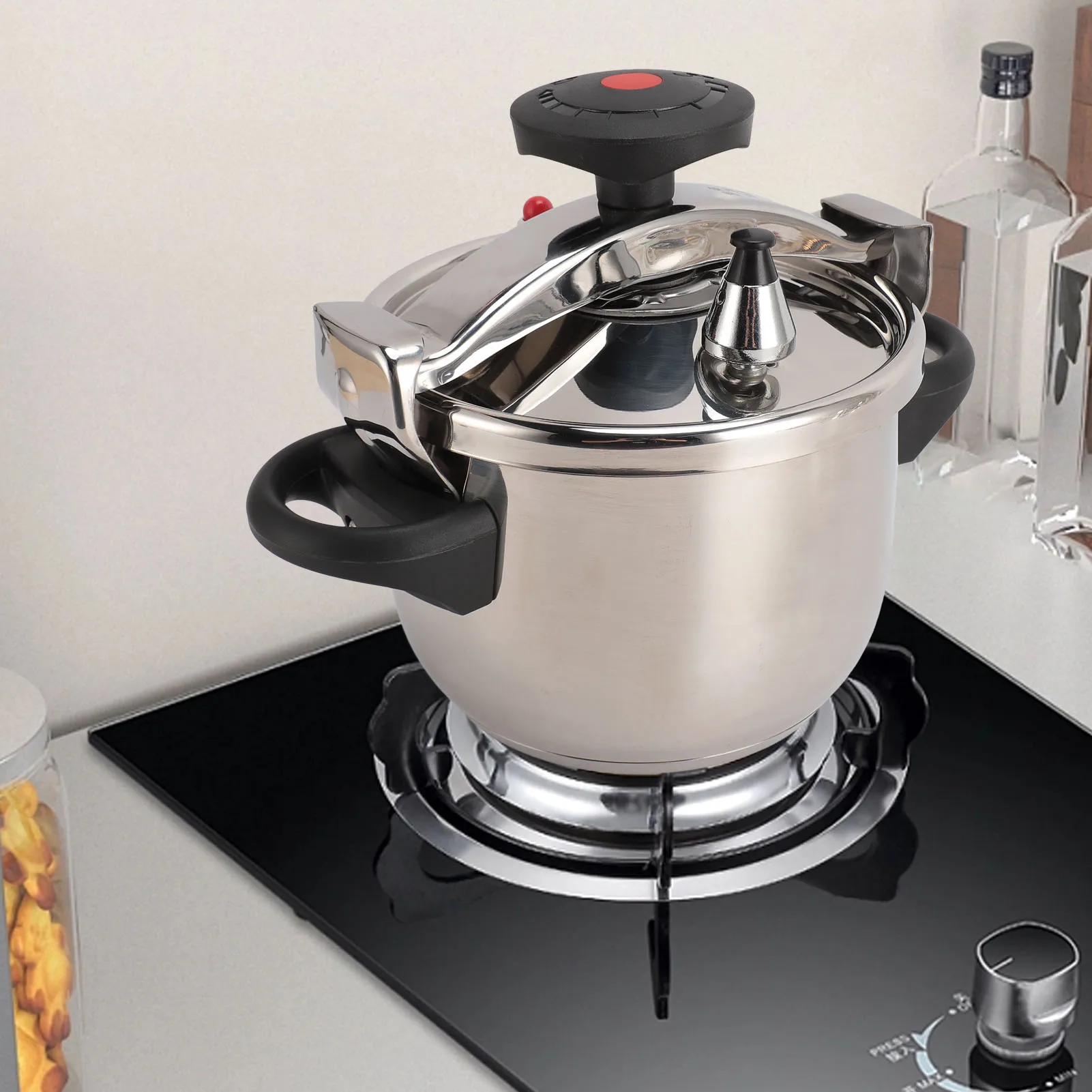 

Stainless Steel Mini Pressure Cooker 3L 55KPA High Pressure Pot Compatible with Gas Induction Cooker