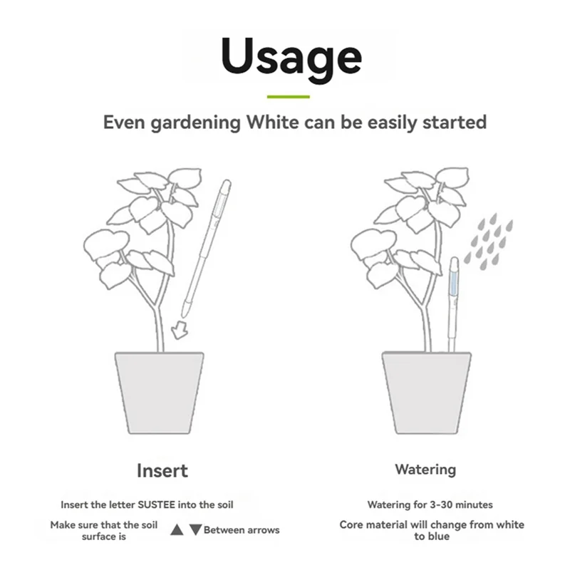 B84B-Aquameter, 10개 세트, 식물 토양 수분 센서, 실내 화분에 심은 식물용 가정용 식물 토양 수분 측정기(소형)