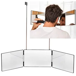 New 3 Way Mirror Trifold Mirror For Self Hair Cutting And Styling DIY Haircut Tool Beauty Tools Real Glass Adjustable Portable