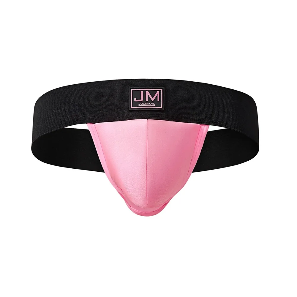 

Jockmail Nylon Glossy Wide Waist Low Waist Convex Bag Personalized Pocket Men's Lingerie Sexy Panties Sissy Underwear Gay