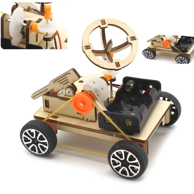 DIY Battlefield Radar Vehicle  Model Puzzle Toys Kids STEAM Electric Educational Teaching Kit 3D Assemble Scientific Toys