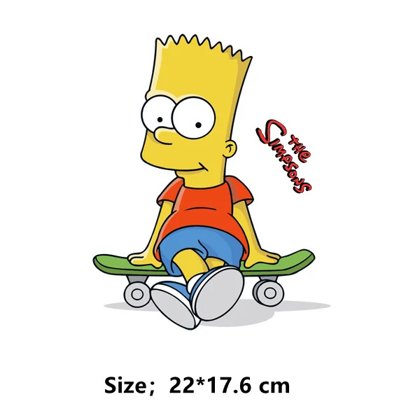 Free shipping The Simpsons Iron on patches thermo-stickers for children stripes appliques patches for jackets