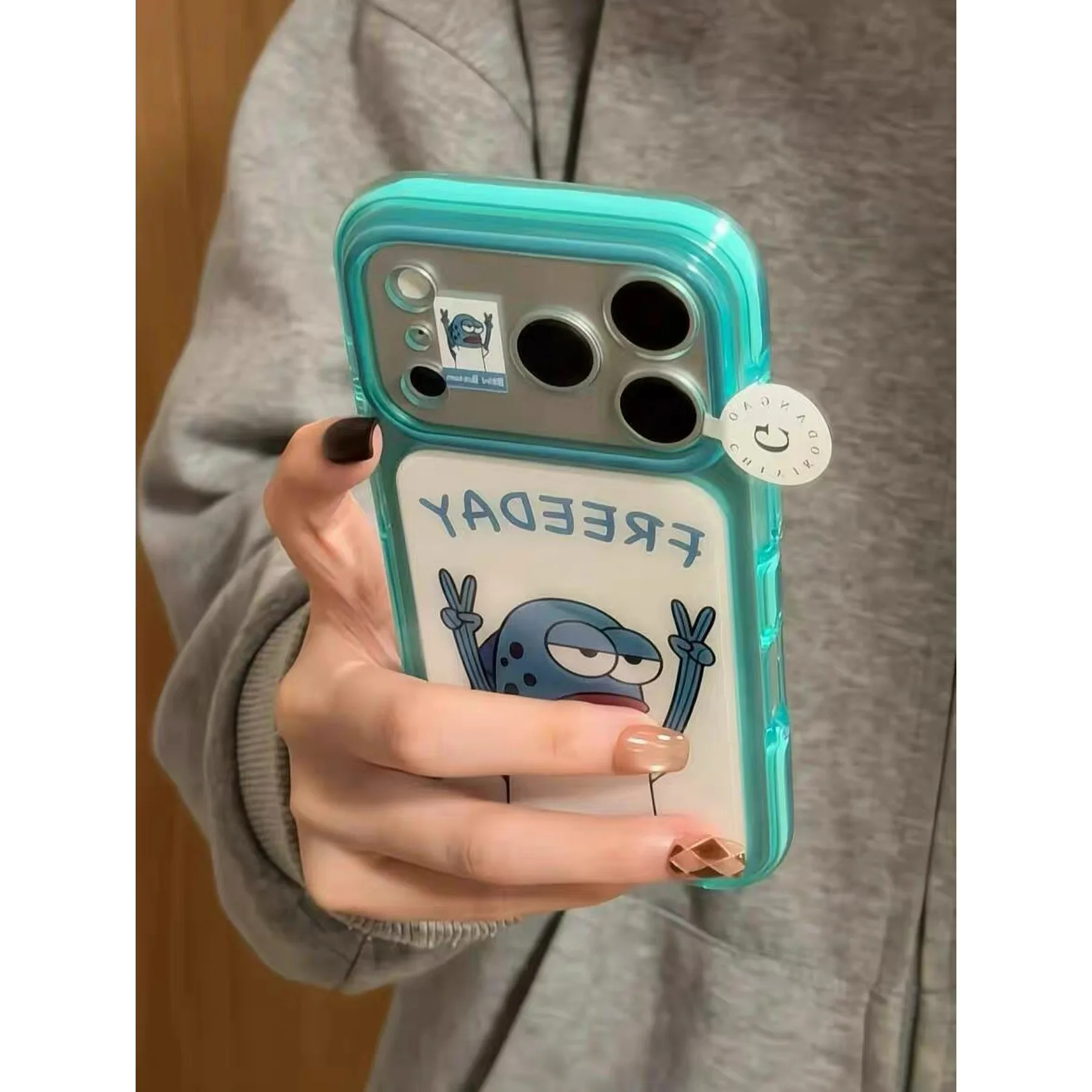 White background Biye clown fish blue English for iPhone17promax Apple 16 mobile phone case 15 new 14 women