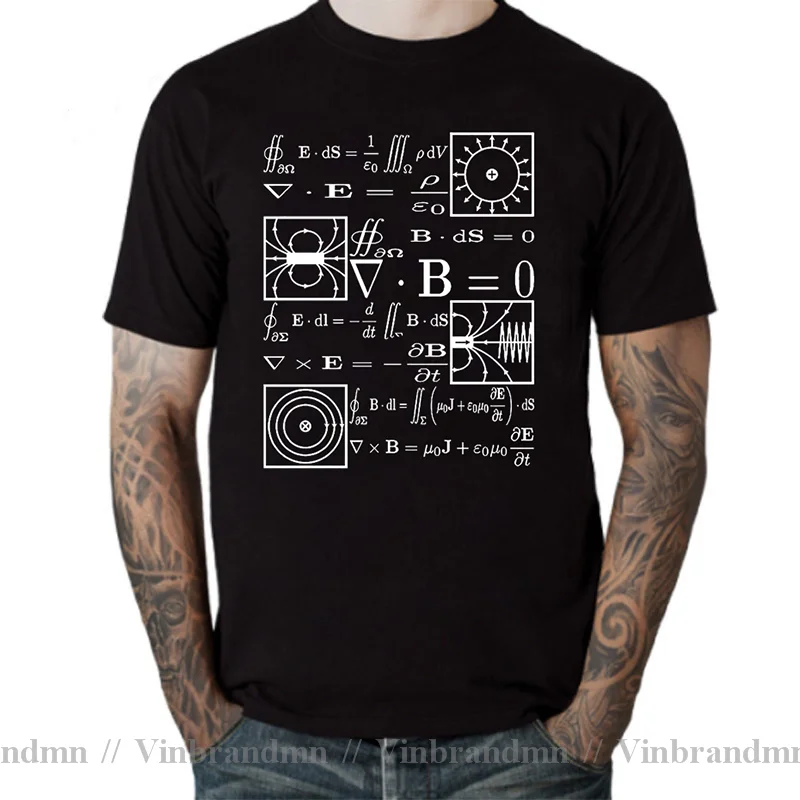 Electromagnetic Physics Maxwell Equation Formula Printed T-Shirt Summer Cotton O-Neck Short Sleeve Unisex T Shirt New Size S-6XL