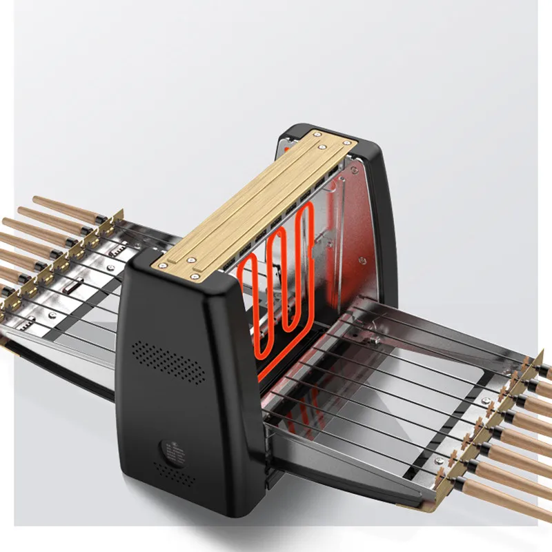 Mani libere Barbecue Grill forno elettrico per uso domestico senza fumo antiaderente teglia elettrica griglia spiedini