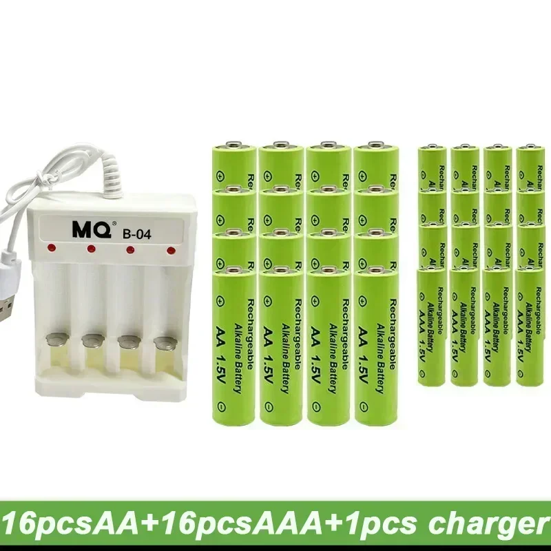 1.5V Rechargeable Battery, AA3800+AAA3000mAh+NEW AA Charger, Alkaline Technology,  for Remote Control, Toys / Computers, Etc