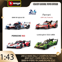 New Bburago 1:43 BMW M Hybird V8 Lamborghini Sc63 24H Le-Mans Rally Alloy Racing Die Cast Car Static Model Car Collection Gift