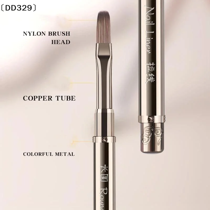 Double Head Nail Brush Metal Handle UV Gel Liner Brush Painting Drawing Pen Crystal Acrylic Nail Art Manicure Brushes 〔DD329〕
