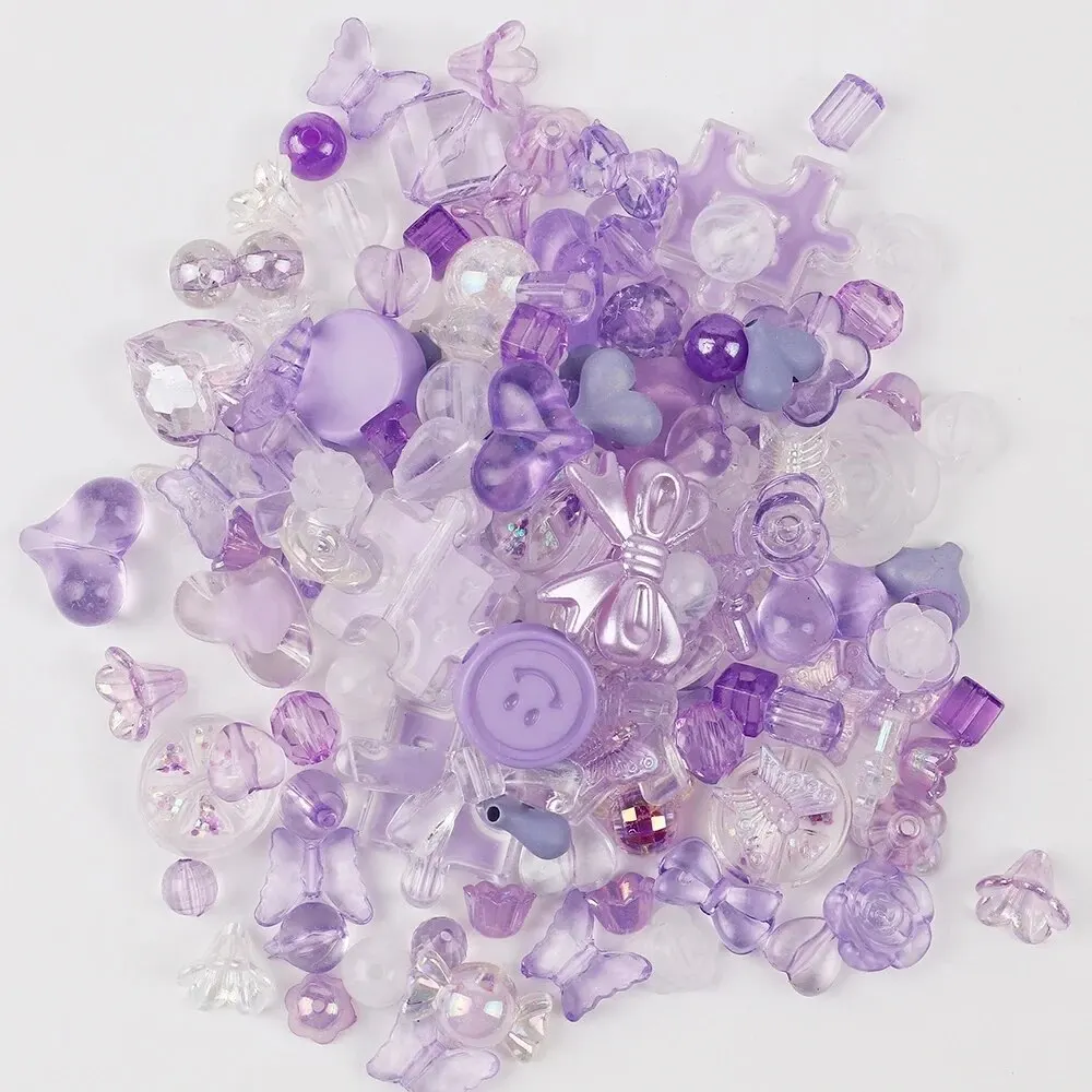 10g Random Mix Acrylic Beads Smile Heart Flower Beads For Phone Chain DIY HandmadeBracelet Jewelry Making Accessories