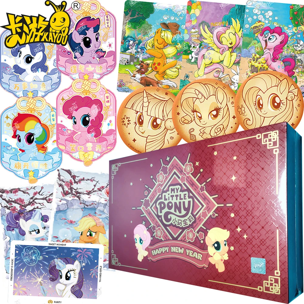 

Оригинальные коллекционные карточки KAYOU My Little Pony: Американские классические персонажи мультфильмов, милые, модные, высококачественные карточки, подарки