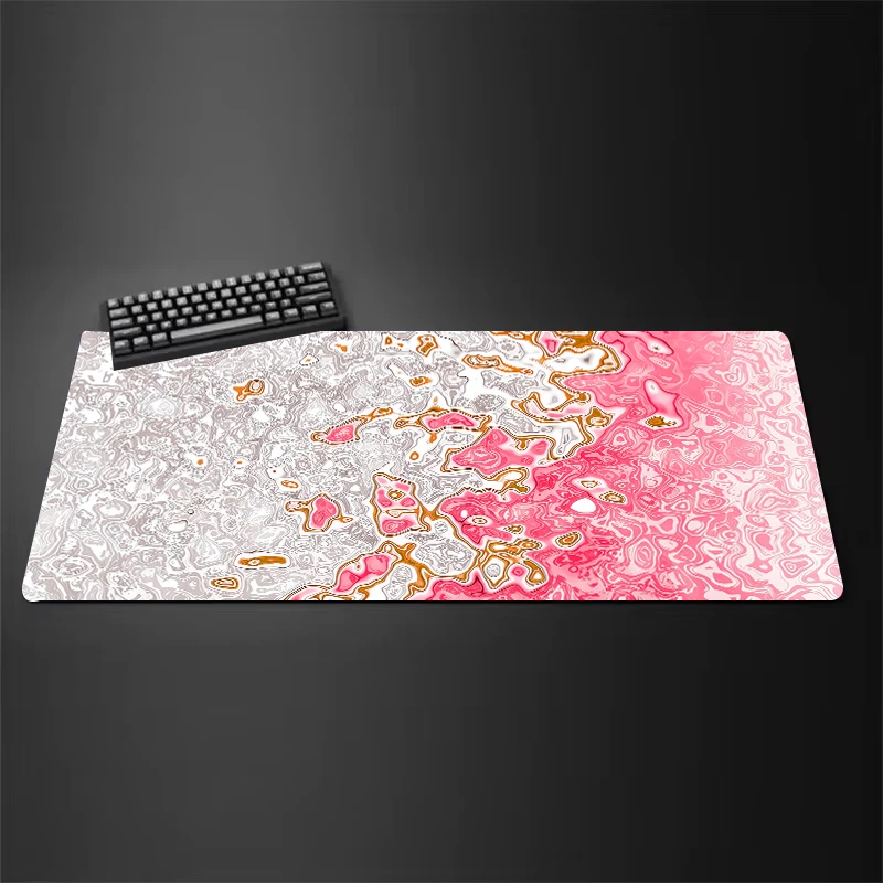Pink Black White Art Gaming Mouse Pad Computer Keyboard Table Pad XXL Rubber Landslide Edge Friend Boyfriend 900x400 Mousepad
