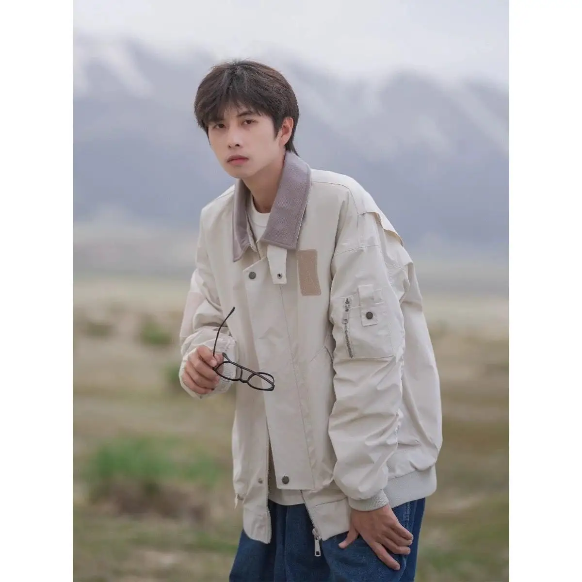 

Loose Men's Jaet 2024 Spring Autumn Sli Harajuku Hong Kong Sle Street Faion Korean Version Casual Coat for Men