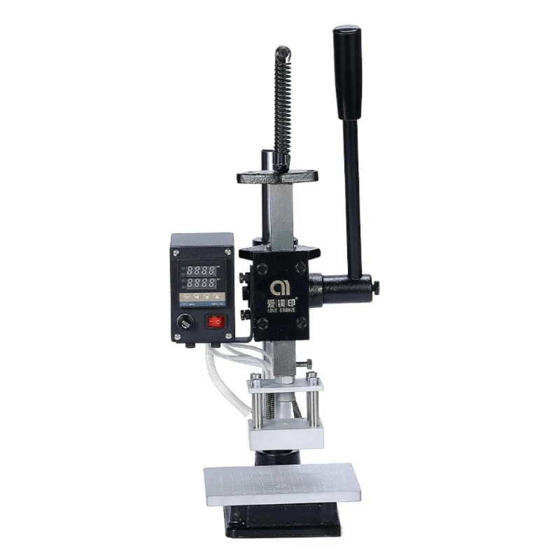 

Small-sized Desktop Stylizing Label Machine Gold Stamping Stitching Press Machine Manual PU Wood Stamping Label Inking Machine