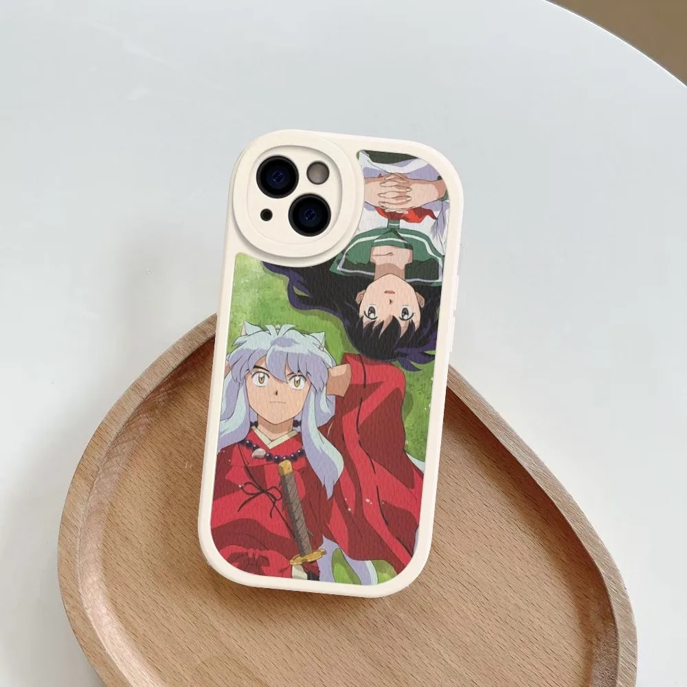 I-Inuyasha A-Anime Phone Case Hard Leather For iPhone 16 15 14 13 12 Mini 11 14 Pro Max Xs X Xr 7 8 Plus Fundas