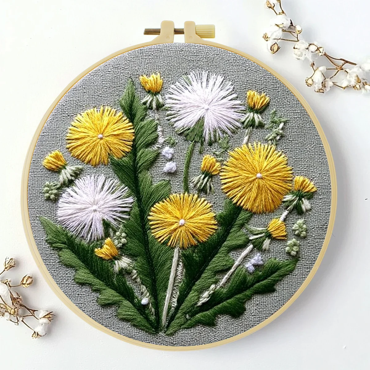 1 Stück 20X20CM/15X15CM 7,87/6,3 Zoll Blumen-Stickerei-Starter-Kit DIY-Kit DIY-Stickerei-Set Handarbeiten Malerei – Detail 1