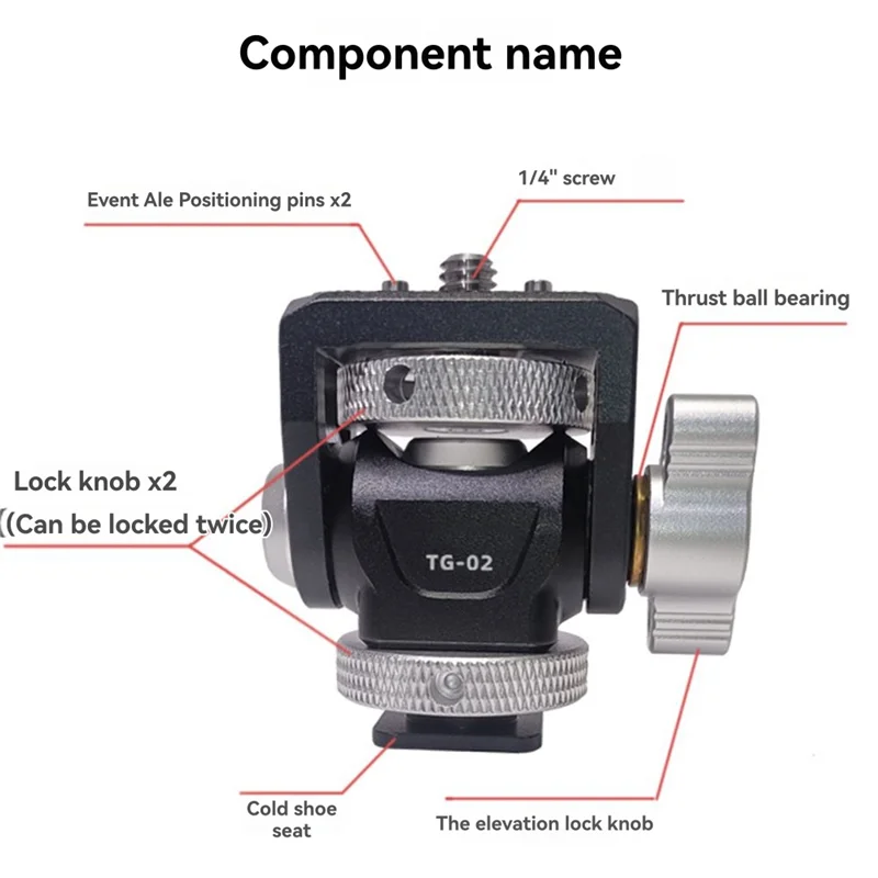 【B89E】Adjustable Damping Universal Gimbal Aluminum Alloy Rotating Snail Gimbal Monitor Universal