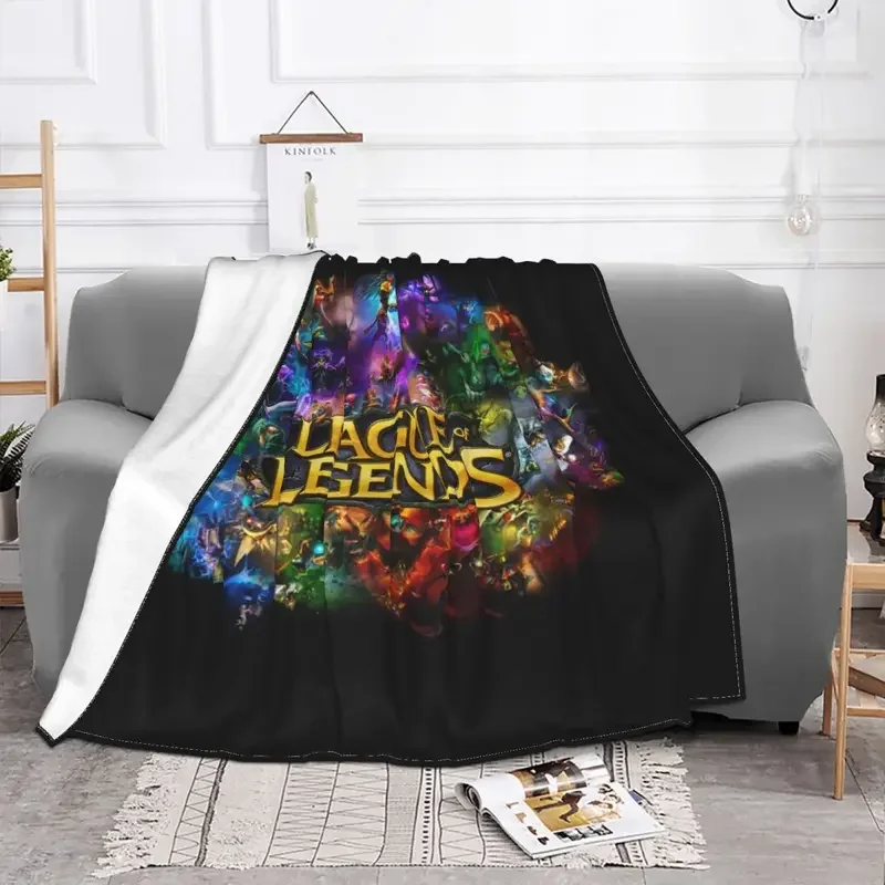 League Of Legends Blankets Fleece Textile Decor Game Lover Breathable Thin Throw Blankets for Bedding Office Plush Thin Quilt