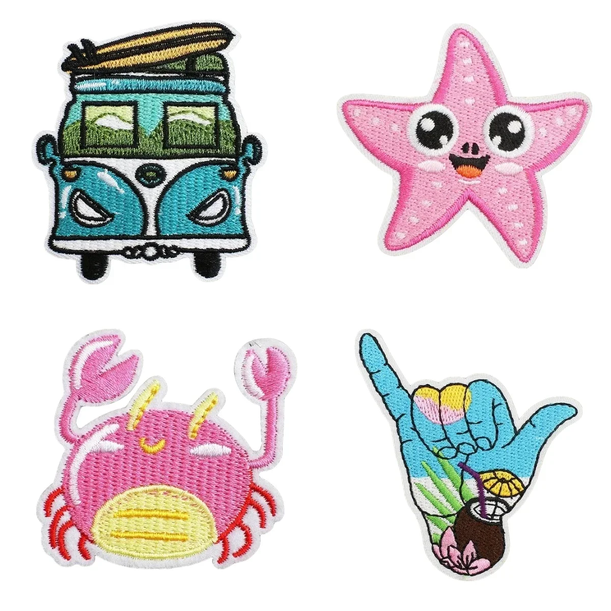 Holiday Theme Embroidery Cloth Sticker Beach Camera Patch Sticker Bag Decoration Beach Ball Chapter Boy Computer Embroidery
