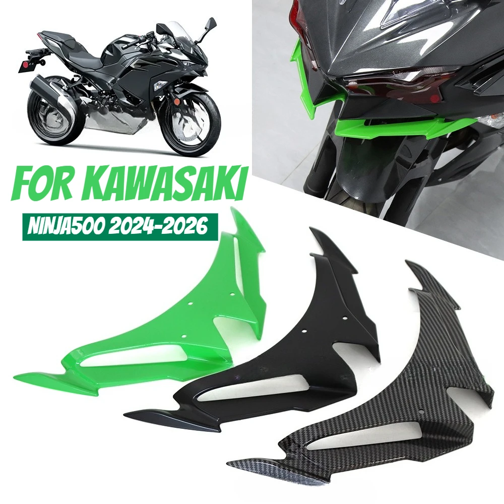 

Для мотоцикла Kawasaki Ninja 500 (2024-2026) – передний обтекатель, аэродинамические крылья, защитный дефлектор