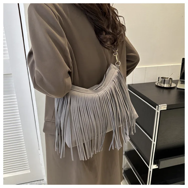 Dream ica-Grand sac à main à pampilles pour femme, grande capacité, marque originale, rétro, 2023