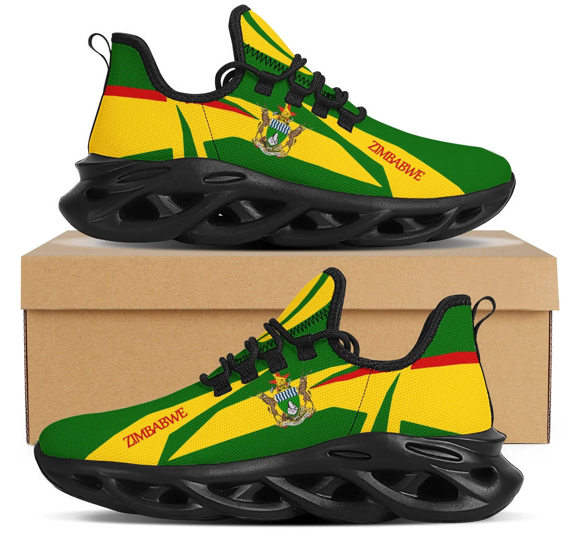 Zimbabwe Flag Design Dames Platform Sneakers Lichtgewicht Mesh Swing Schoenen Voor Vrouwen Comfortabel Hardloopschoenen