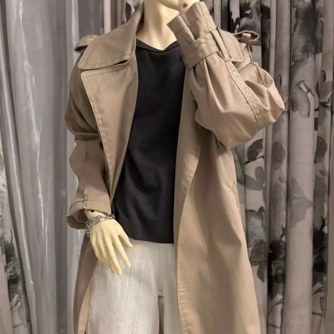 

1/3 Doll's Clothes for 75cm Bjd Doll Khaki Windbreaker Loose Long Casual Style Dress Up Toys Play House Doll Accessories,No Doll