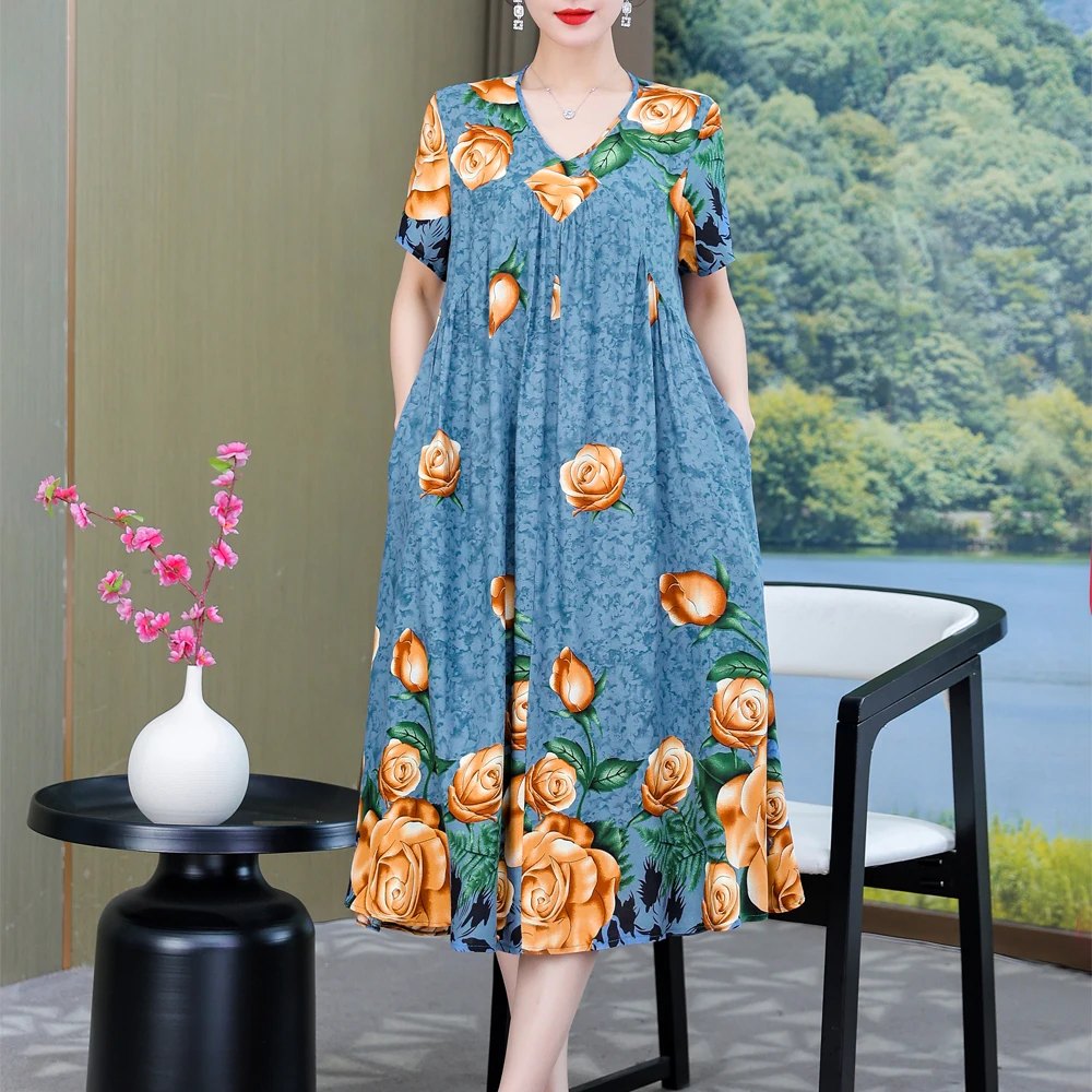 New 2023 Women Dress Female Casual short Sleeve cotton Dresses loose solid Vintage Sweet Clothing Vestidos  vestido verano