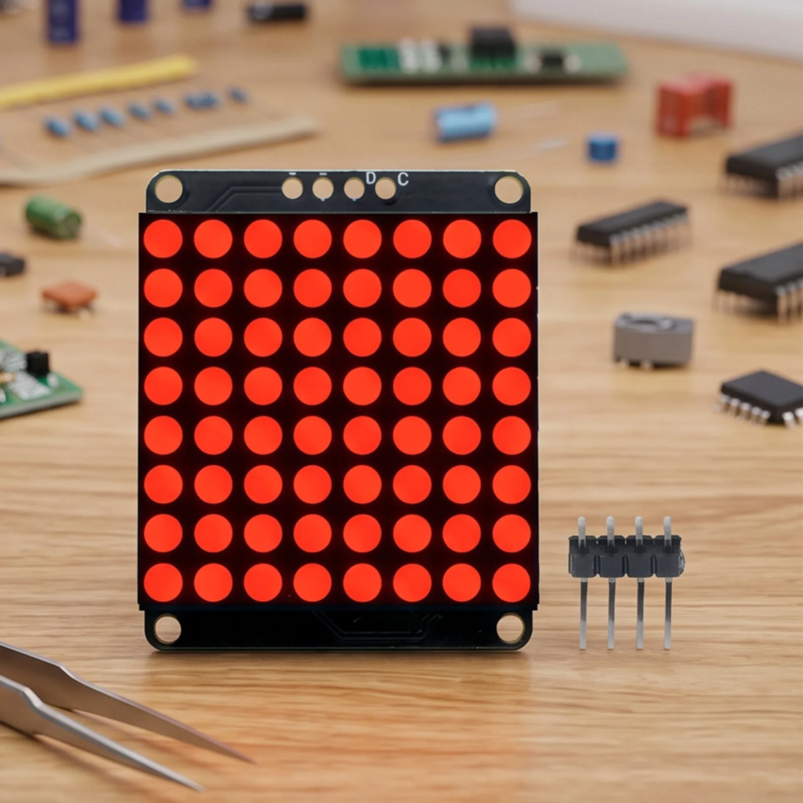 8x8 LED Dot Matrix Display Module I2C Interface LED Display Control Module HT16K33 Driver LED Dot Matrix Drive Control Module