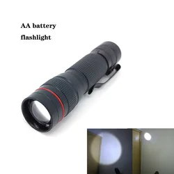 AA battery Mini LED Flashlight Flash Light zoomable Tactical small pocket lamp Torch lamp for fishing camping  14500