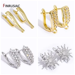 Multi Styles 18K Gold Plated Brass Inlaid Zircon Earring Hook Clasps For Women Wedding Shvenzy Earrings Making Findings