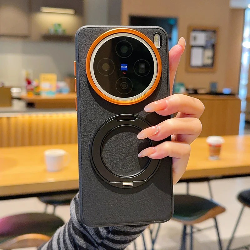 

Для Vivo X200S Магнитный кронштейн Нейлоновая тканая матовая кожа Удобный для кожи задний чехол Vivo X300 Fundas Para Vivo X200 Pro Mini