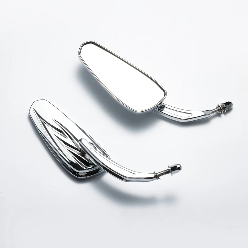 Motorcycle Flaming Side Mirrors Rearview Mirror For Softail Standard Glide Electra Road Custom Touring