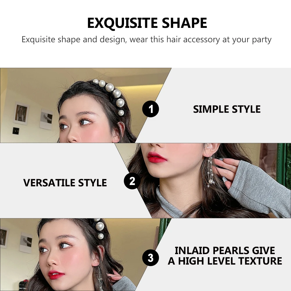 

Artificial Pearl Headdress Chic Headb Tassel Hairb Decorative Accessory Elegant Wedding Headpiece Pearl Hair Hairstyling Tool