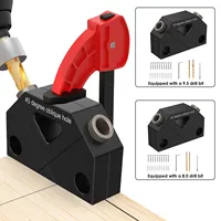 Dowel Jig Kit 45° Angle Drill Guide Jig Aluminum Alloy Pocket Hole Jig Oblique Hole Drilling Positioner Drilling Hole Locator