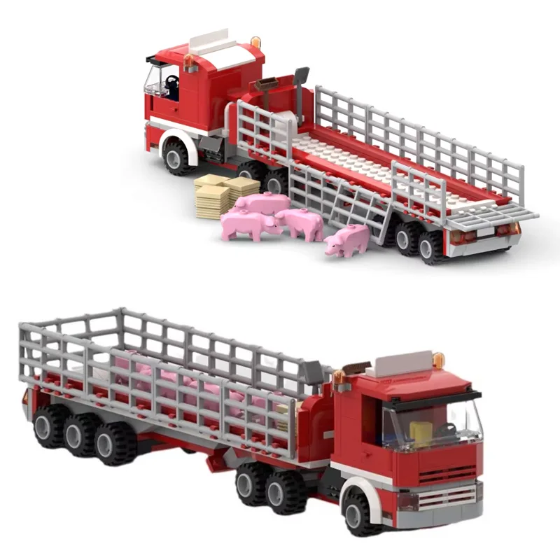 

MOC Farm Series Cars Building Blocks Set Creative Animal Transport Truck Assembly Puzzle Truck Trailer Model Bricks Toy DIY Gift