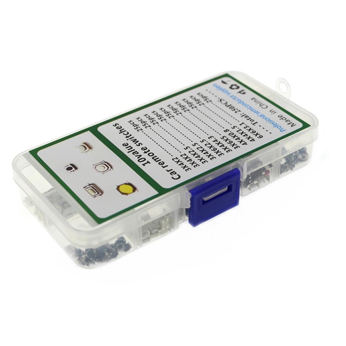 

Набор компонентов для ремонта автомобильных пультов ДУ: 250 шт. тактильных кнопок-переключателей ABAH, микропереключатели