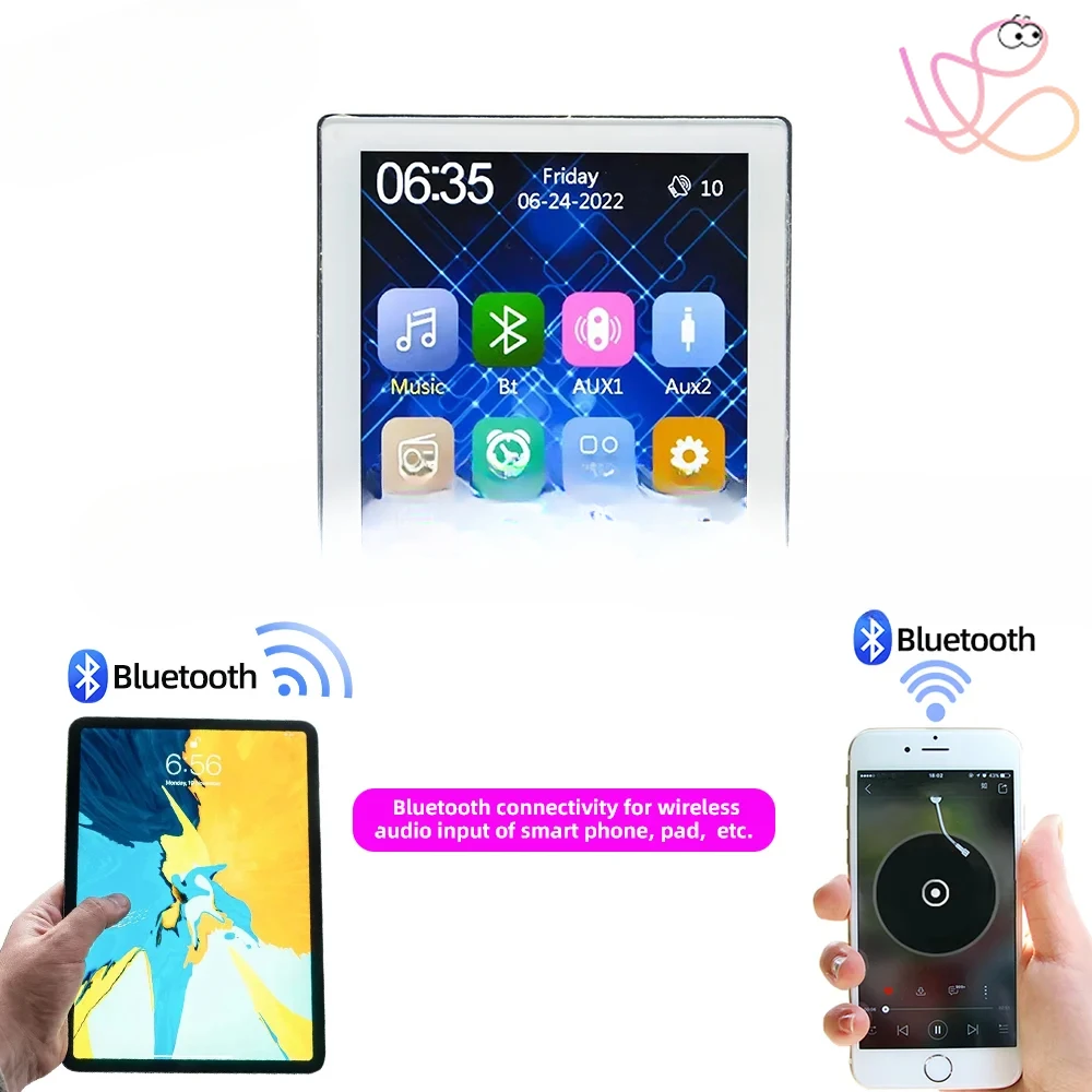 Smart Home Control System Verstärker 4 Zoll Touchscreen Fernbedienung Neues Modell Unterstützung im Wandhintergrundmusik-Host