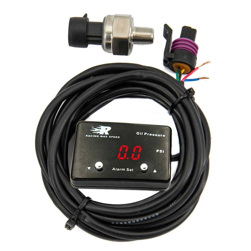 Universal Blue 12v Pressure Display 200 Psi 1/8 Npt Sensor Digital Oil Pressure Gauges/meter With Sensor OPM-01